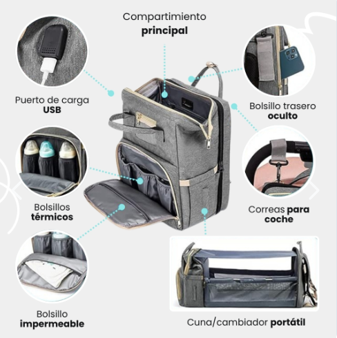 Pañalera con Mudador Plegable
