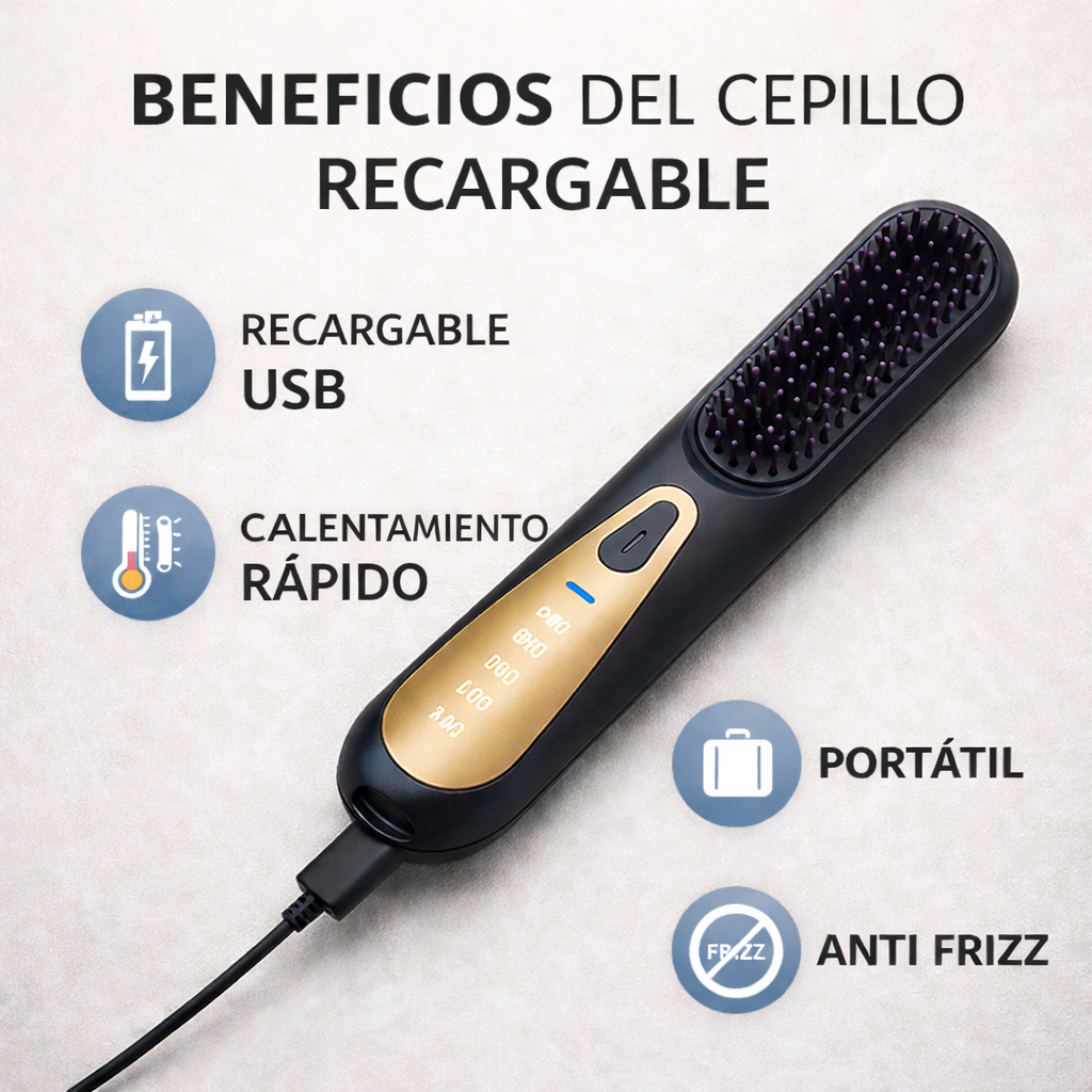 Cepillo Alisador Recargable