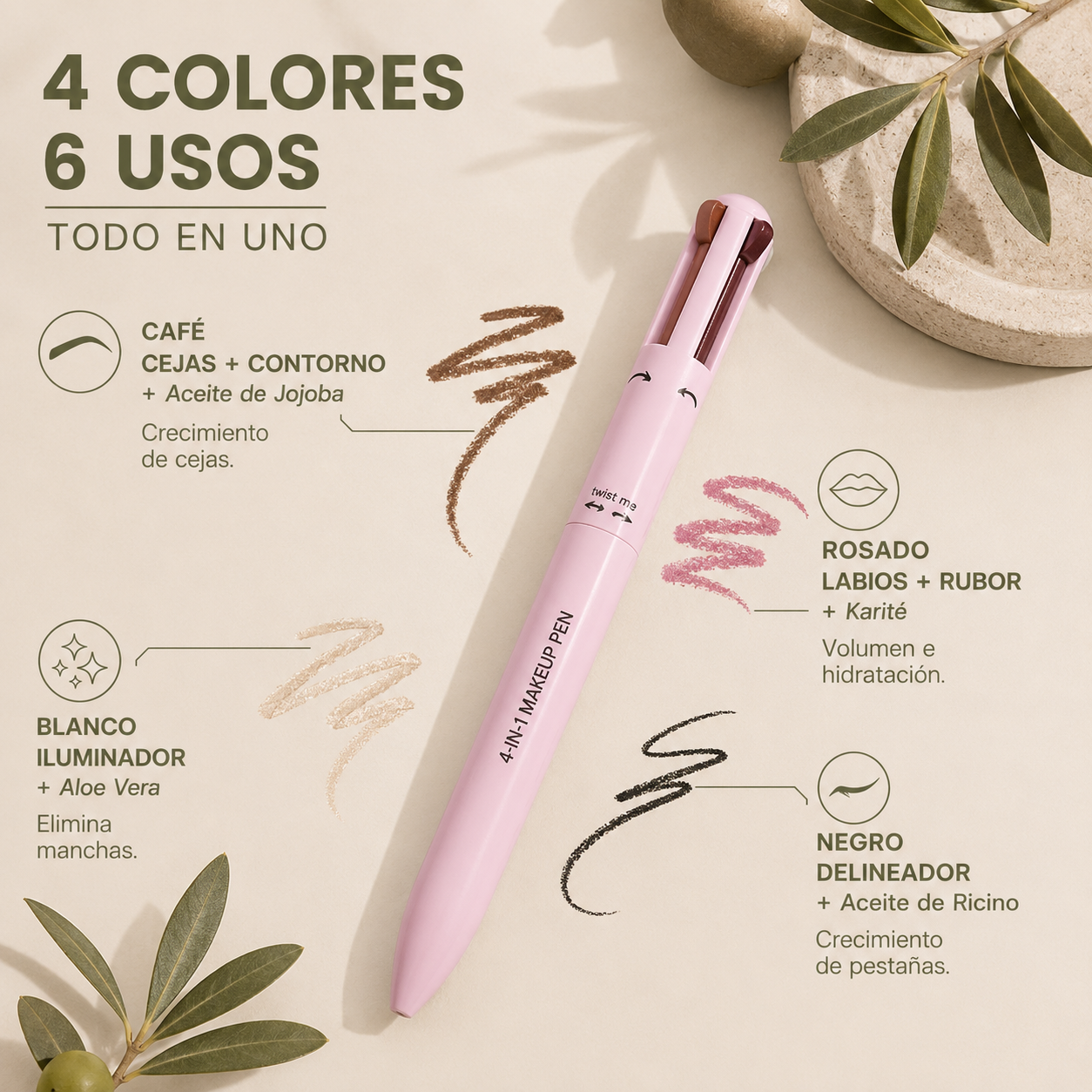 Lápiz Make Up 4 en 1